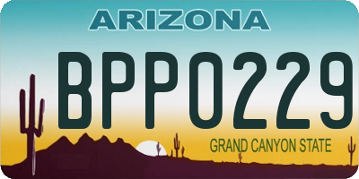 AZ license plate BPP0229