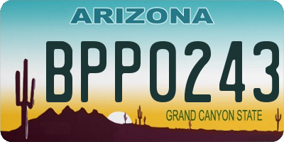 AZ license plate BPP0243