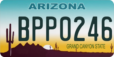 AZ license plate BPP0246
