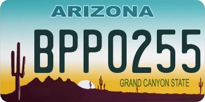 AZ license plate BPP0255