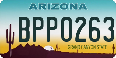 AZ license plate BPP0263