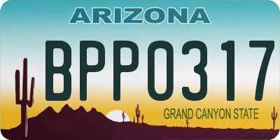 AZ license plate BPP0317