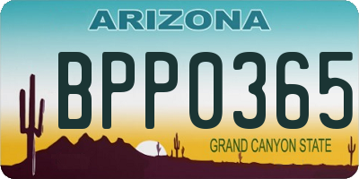 AZ license plate BPP0365