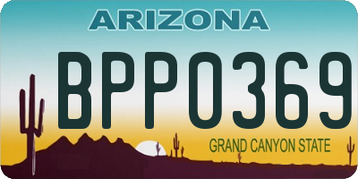AZ license plate BPP0369