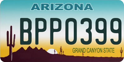 AZ license plate BPP0399