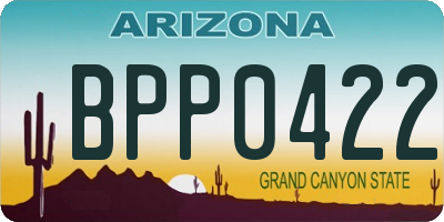 AZ license plate BPP0422