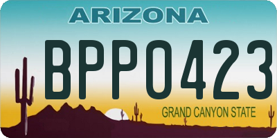 AZ license plate BPP0423