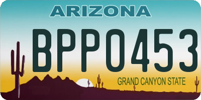 AZ license plate BPP0453