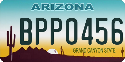 AZ license plate BPP0456