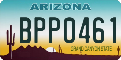 AZ license plate BPP0461