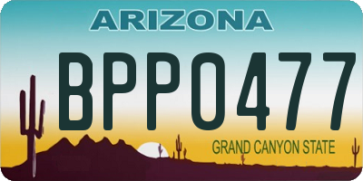 AZ license plate BPP0477
