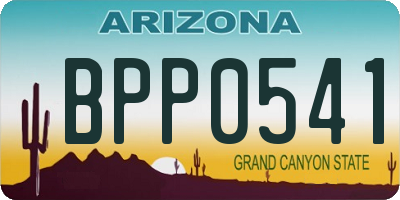 AZ license plate BPP0541
