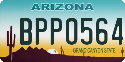 AZ license plate BPP0564