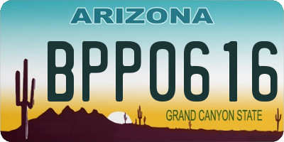 AZ license plate BPP0616