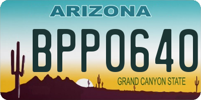 AZ license plate BPP0640