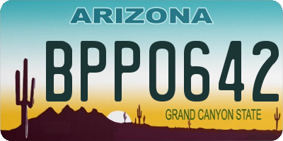 AZ license plate BPP0642