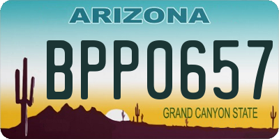 AZ license plate BPP0657