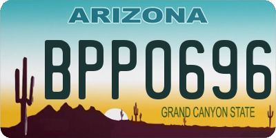 AZ license plate BPP0696