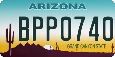 AZ license plate BPP0740