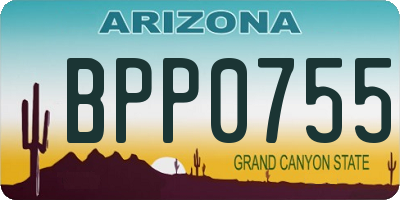 AZ license plate BPP0755