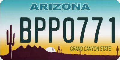 AZ license plate BPP0771