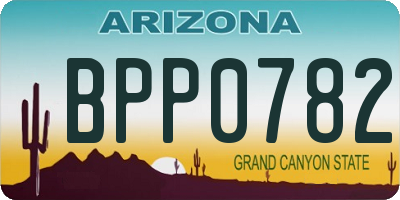 AZ license plate BPP0782