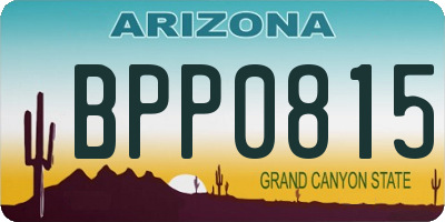 AZ license plate BPP0815