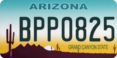 AZ license plate BPP0825