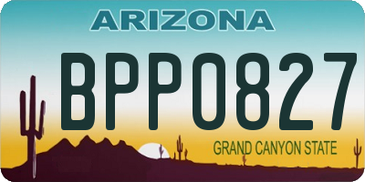 AZ license plate BPP0827