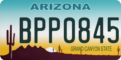 AZ license plate BPP0845