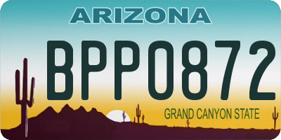 AZ license plate BPP0872