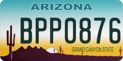 AZ license plate BPP0876