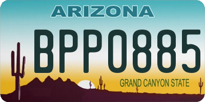 AZ license plate BPP0885