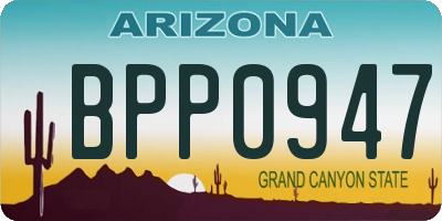 AZ license plate BPP0947