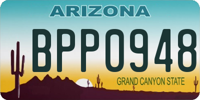 AZ license plate BPP0948