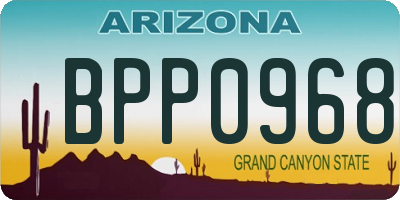 AZ license plate BPP0968