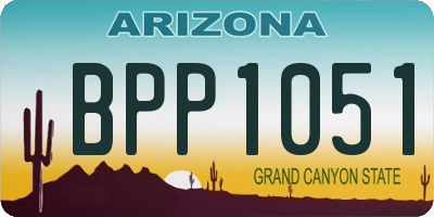 AZ license plate BPP1051