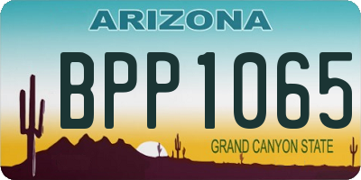 AZ license plate BPP1065