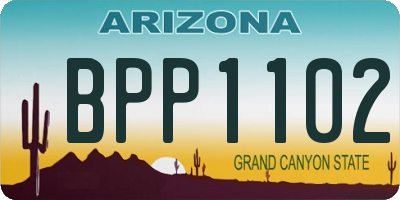AZ license plate BPP1102