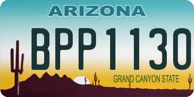 AZ license plate BPP1130