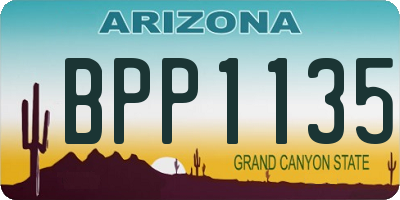 AZ license plate BPP1135