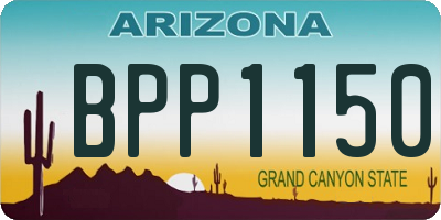 AZ license plate BPP1150