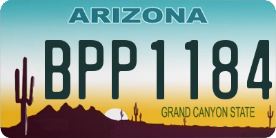 AZ license plate BPP1184