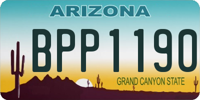 AZ license plate BPP1190