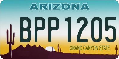 AZ license plate BPP1205