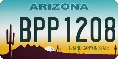 AZ license plate BPP1208