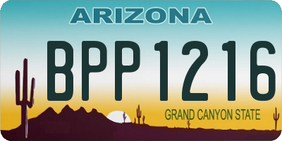 AZ license plate BPP1216