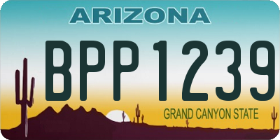 AZ license plate BPP1239