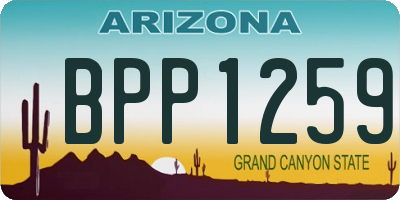 AZ license plate BPP1259