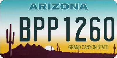 AZ license plate BPP1260